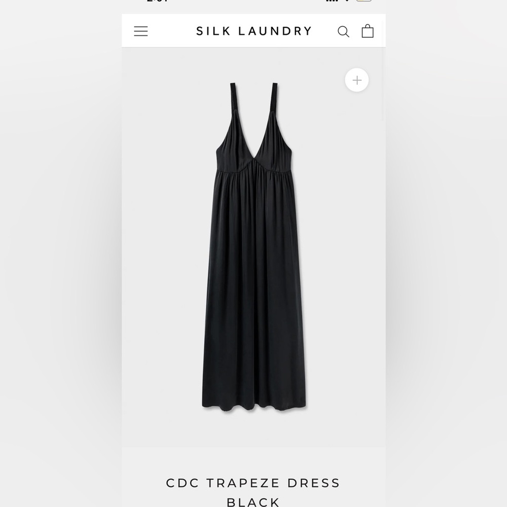 Silk Laundry Black Trapeze Dress